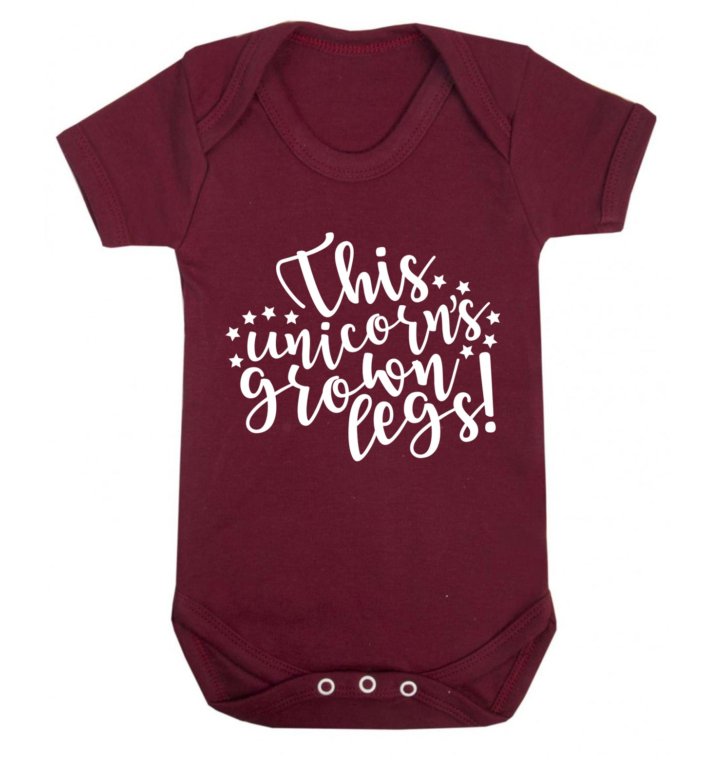This unicorn's grown legs! Baby Vest maroon 18-24 months