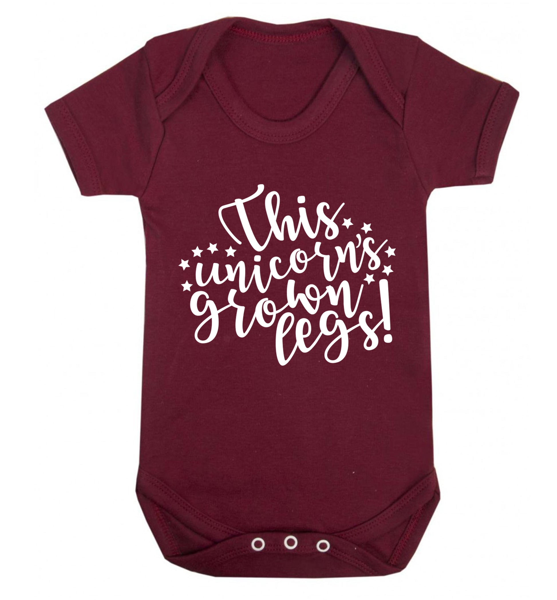 This unicorn's grown legs! Baby Vest maroon 18-24 months