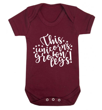 This unicorn's grown legs! Baby Vest maroon 18-24 months