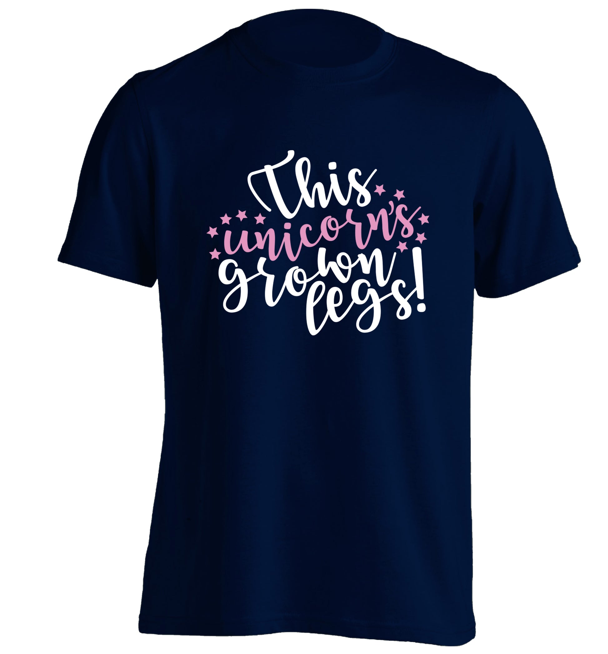 This unicorn's grown legs! adults unisex navy Tshirt 2XL