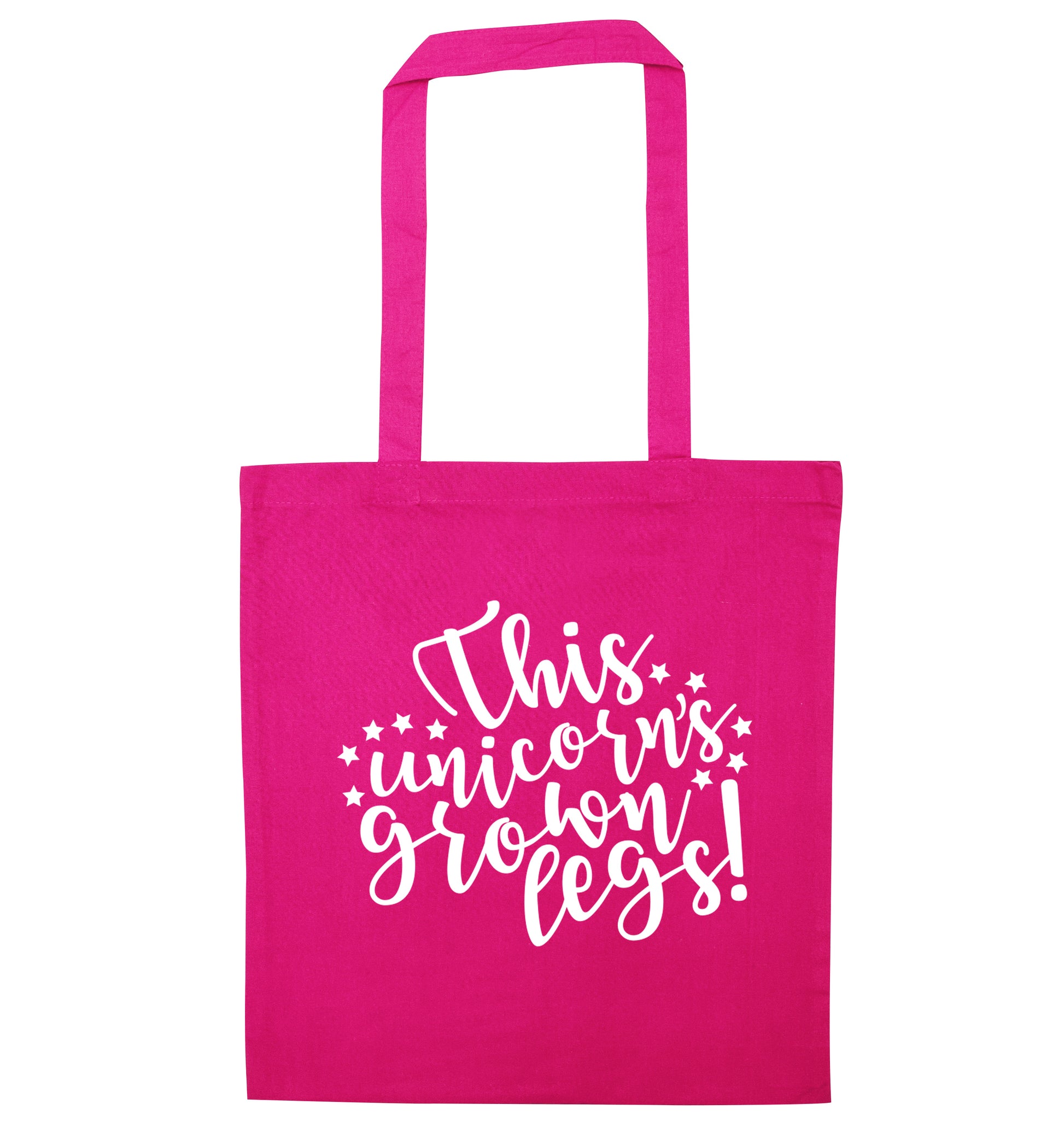This unicorn's grown legs! pink tote bag