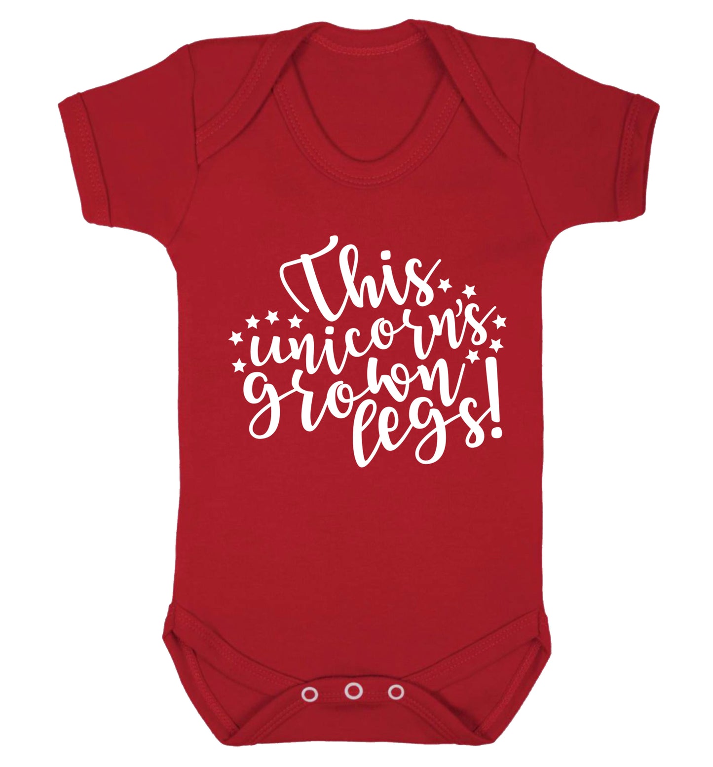 This unicorn's grown legs! Baby Vest red 18-24 months