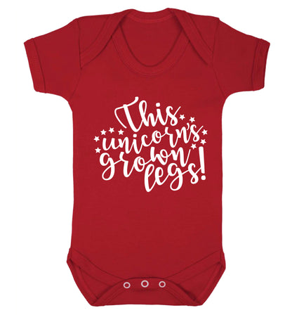 This unicorn's grown legs! Baby Vest red 18-24 months