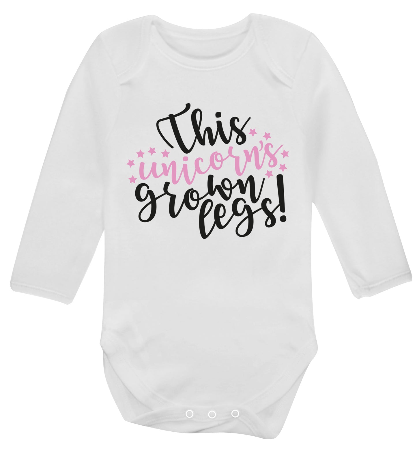 This unicorn's grown legs! Baby Vest long sleeved white 6-12 months