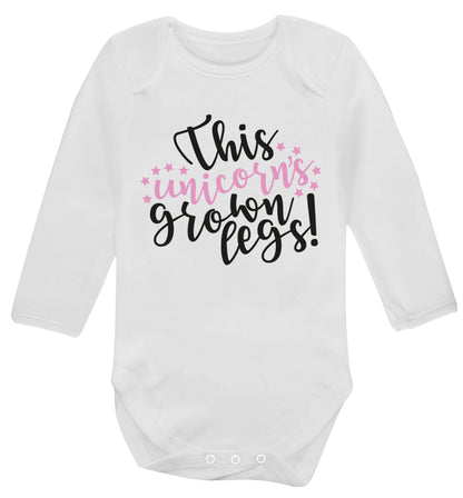 This unicorn's grown legs! Baby Vest long sleeved white 6-12 months