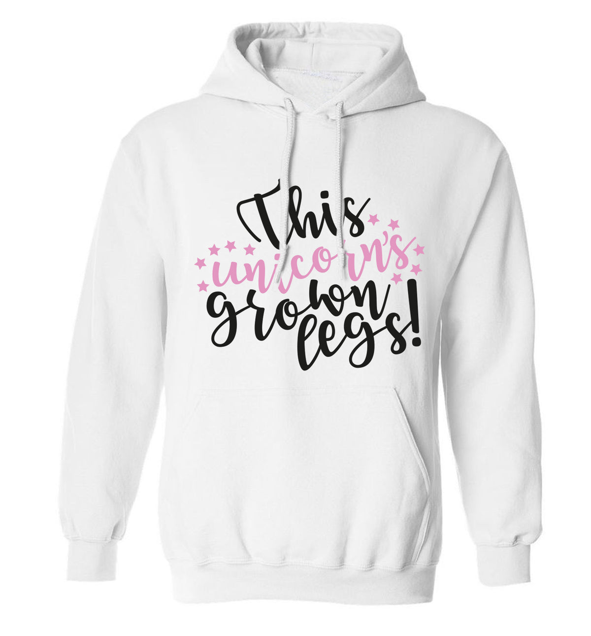 This unicorn's grown legs! adults unisex white hoodie 2XL
