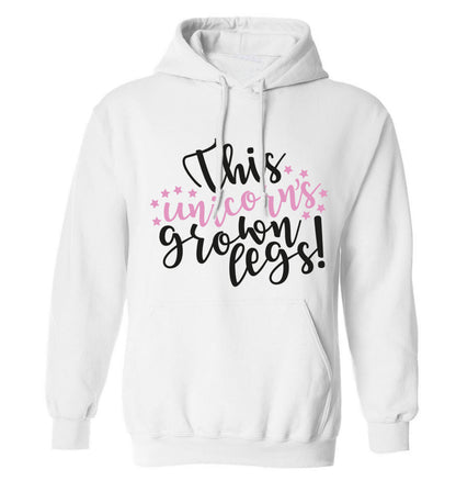 This unicorn's grown legs! adults unisex white hoodie 2XL