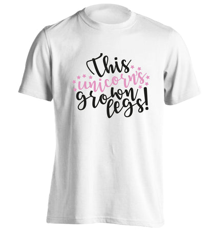 This unicorn's grown legs! adults unisex white Tshirt 2XL