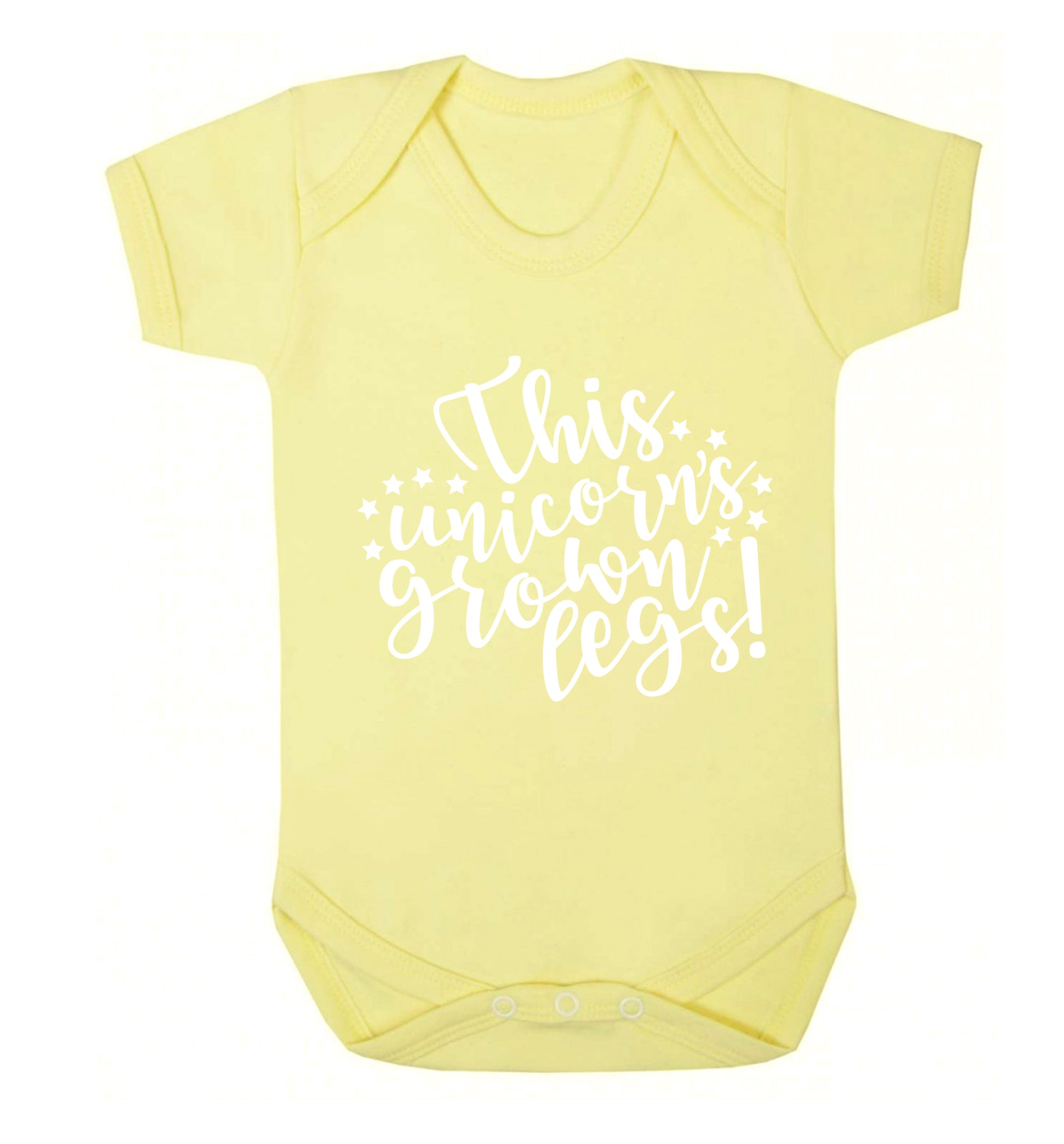 This unicorn's grown legs! Baby Vest pale yellow 18-24 months