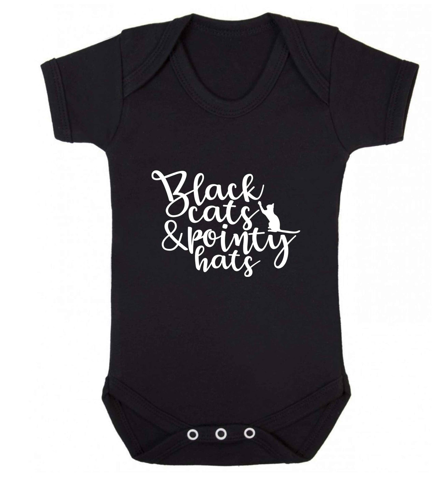 Black cats and pointy hats baby vest black 18-24 months