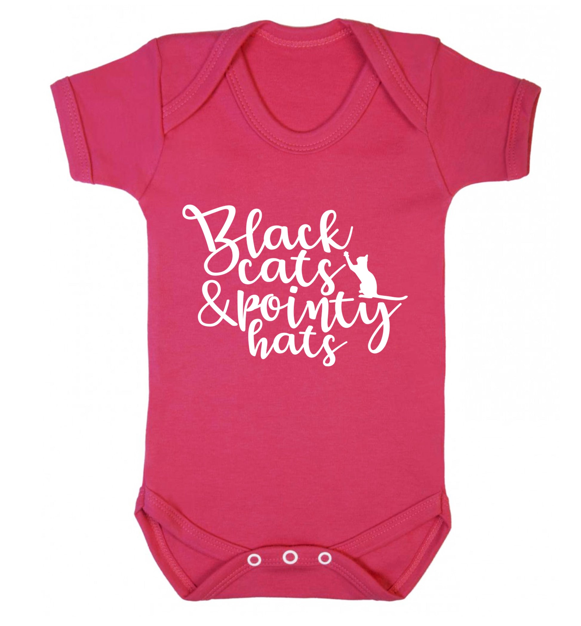 Black cats and pointy hats Baby Vest dark pink 18-24 months