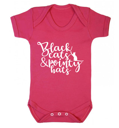 Black cats and pointy hats Baby Vest dark pink 18-24 months