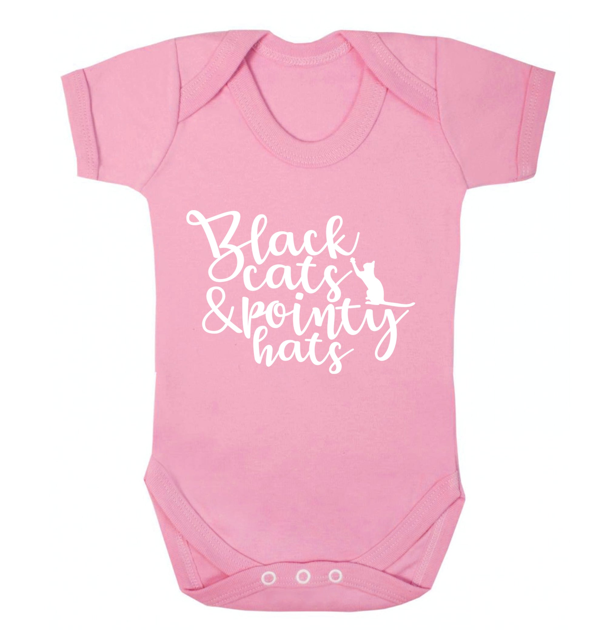 Black cats and pointy hats Baby Vest pale pink 18-24 months