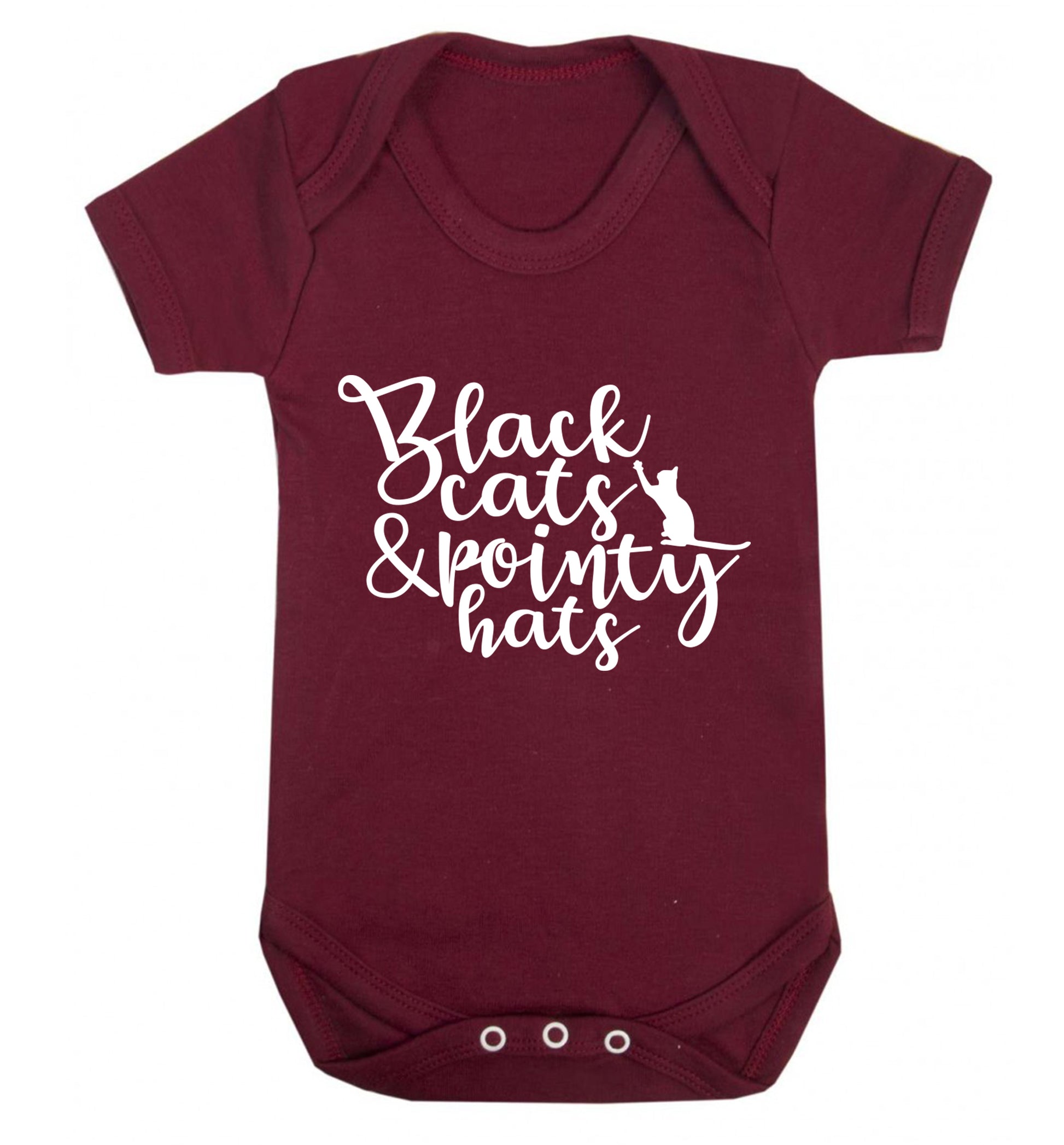 Black cats and pointy hats Baby Vest maroon 18-24 months