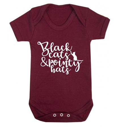 Black cats and pointy hats Baby Vest maroon 18-24 months