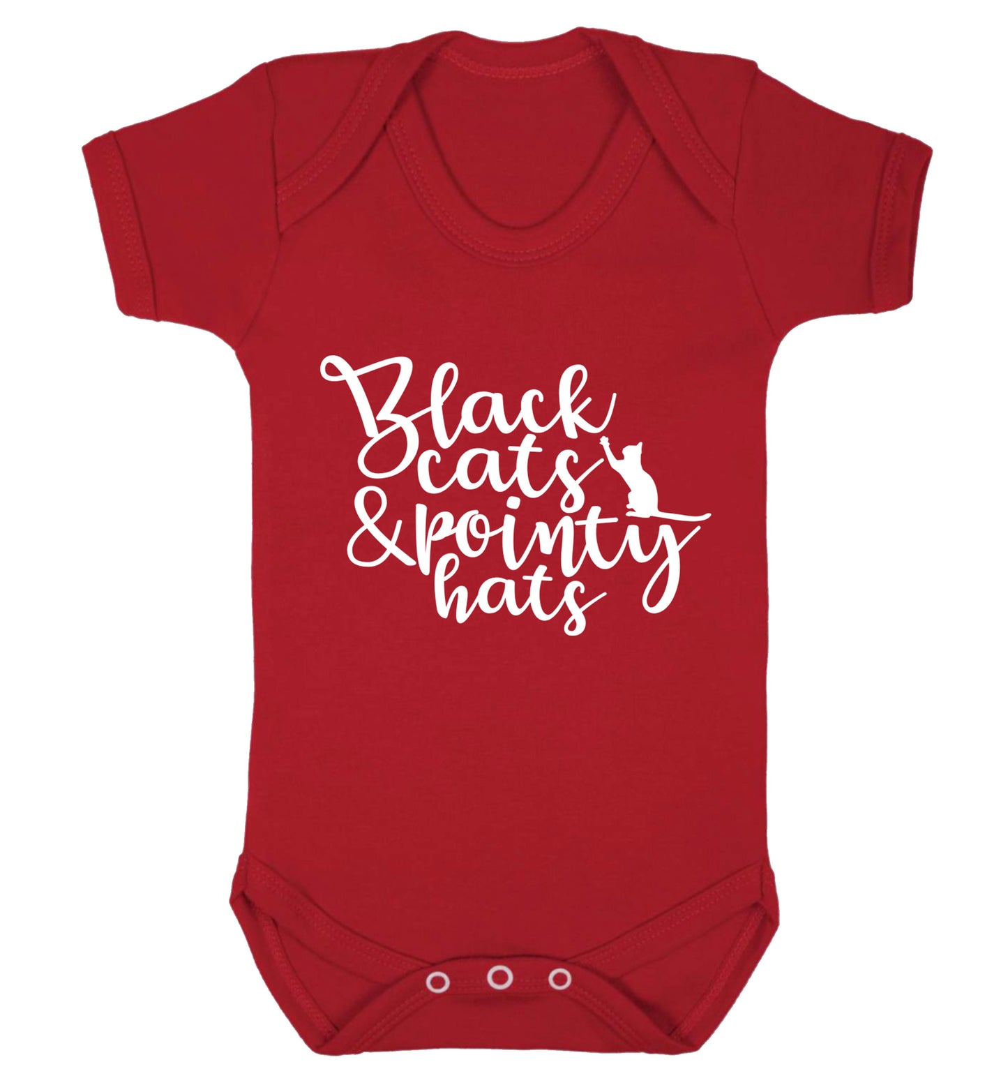 Black cats and pointy hats Baby Vest red 18-24 months