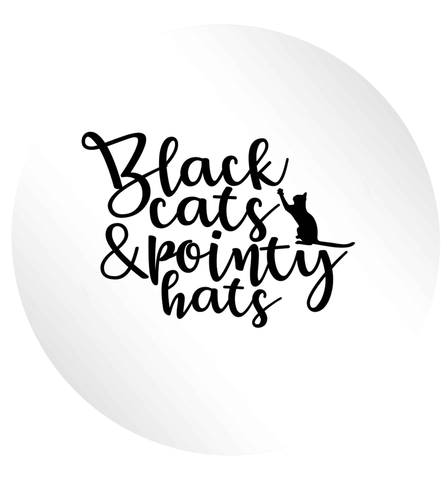Black cats and pointy hats 24 @ 45mm matt circle stickers