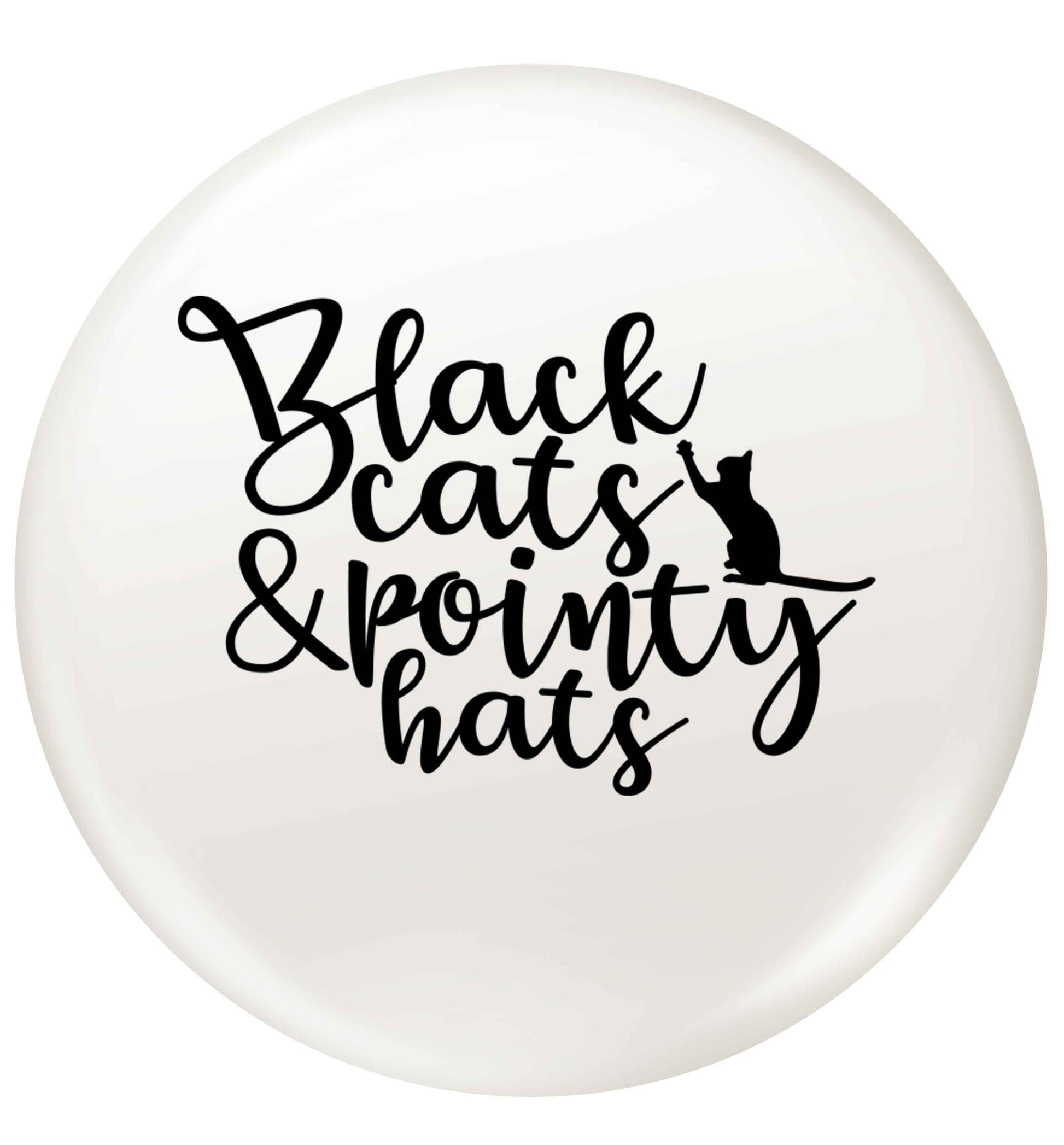 Black cats and pointy hats small 25mm Pin badge