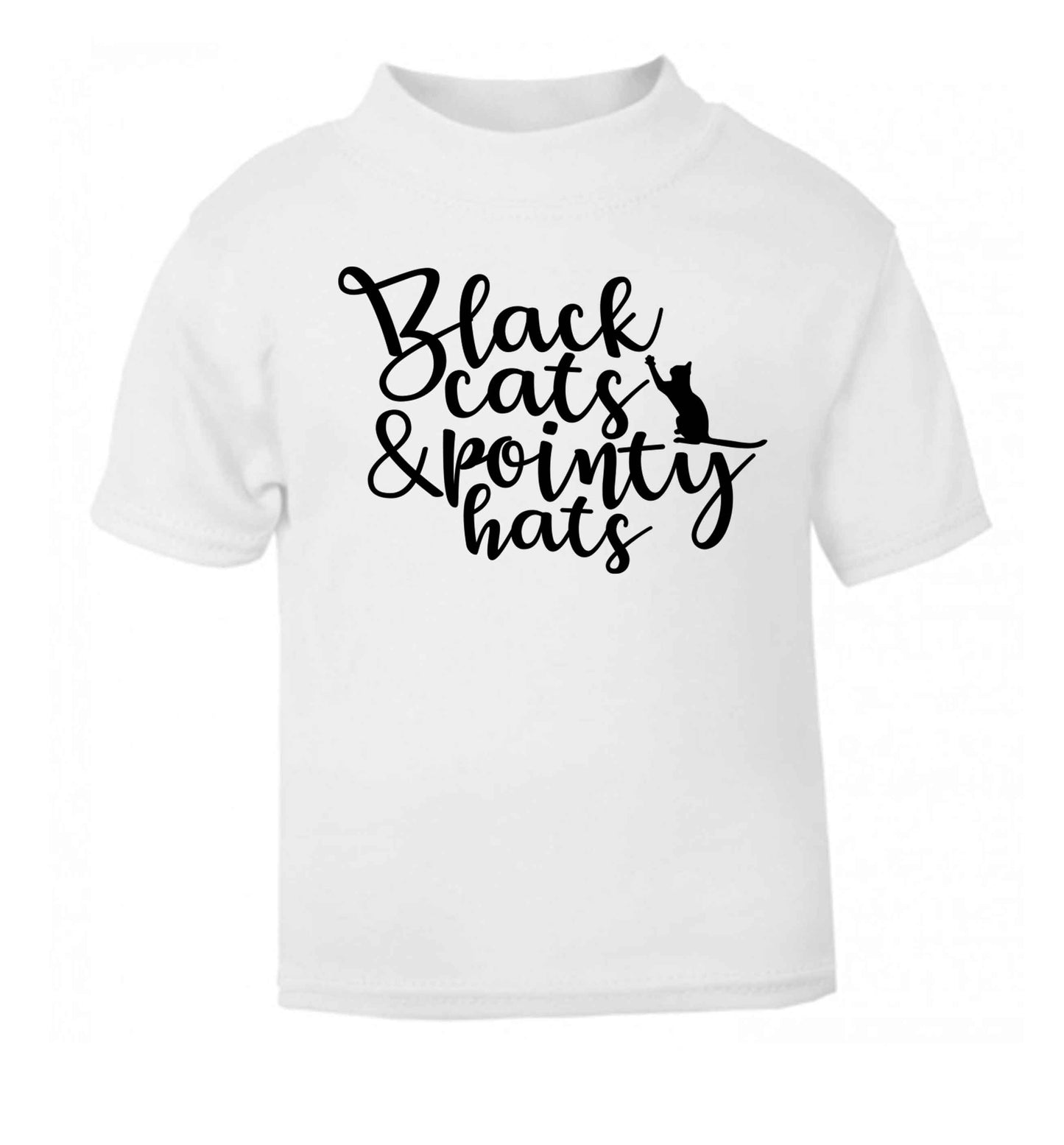 Black cats and pointy hats white baby toddler Tshirt 2 Years