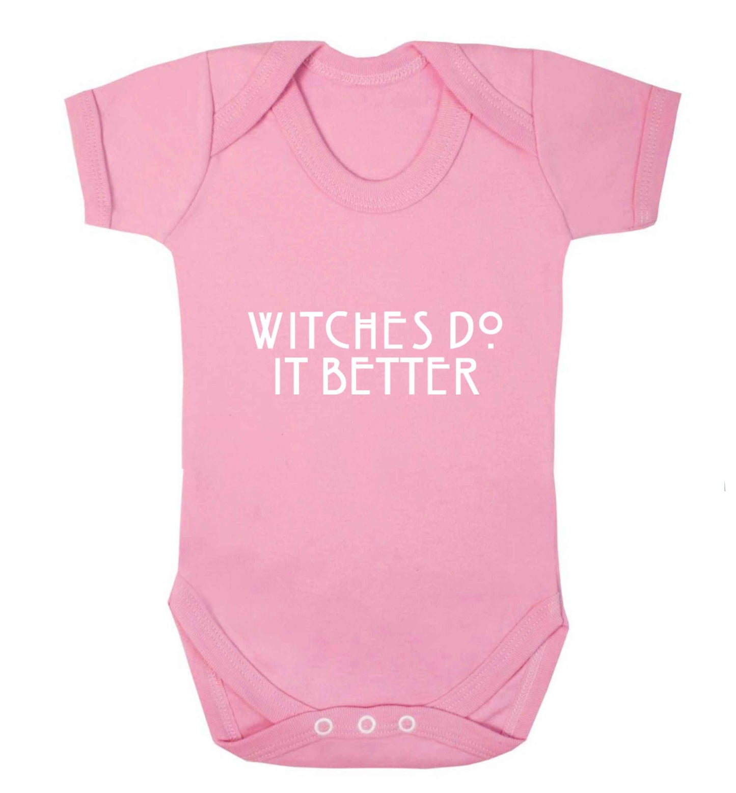 Witches do it better baby vest pale pink 18-24 months