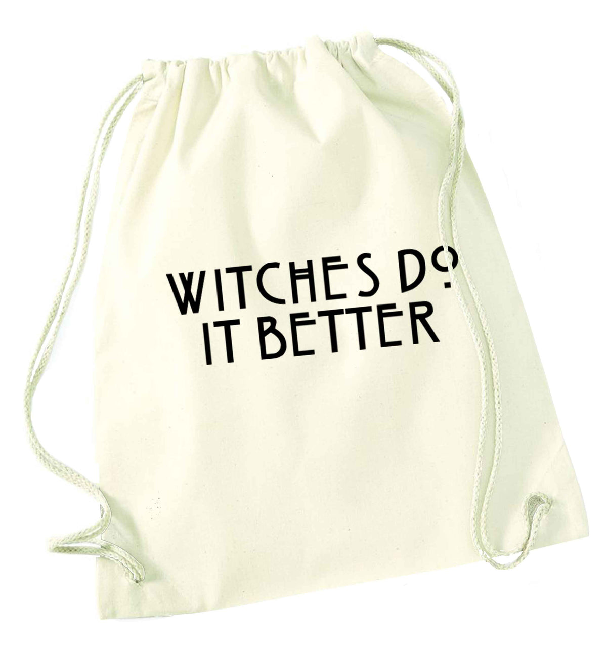 Witches do it better natural drawstring bag
