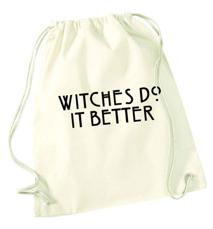 Witches do it better natural drawstring bag