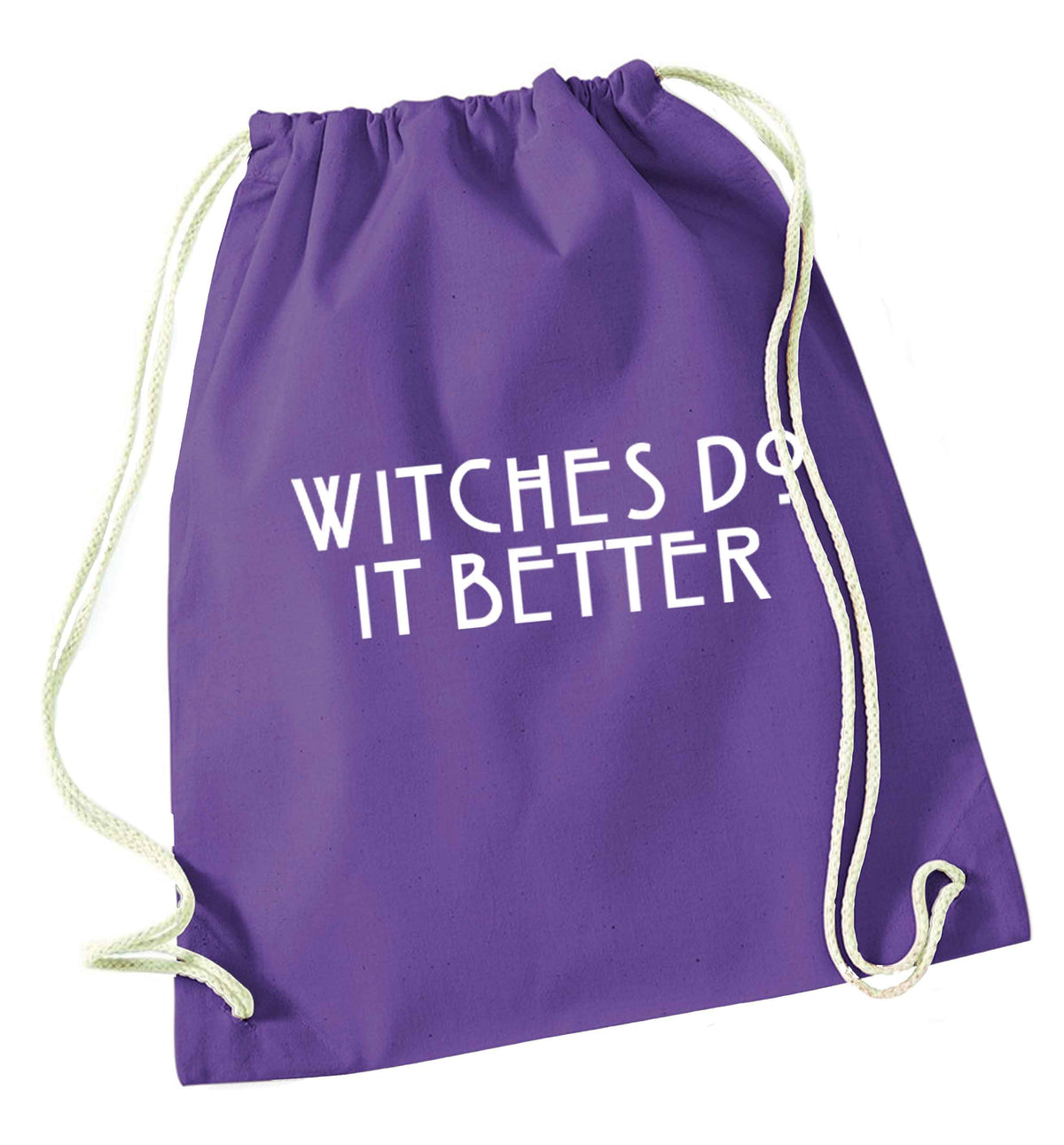 Witches do it better purple drawstring bag