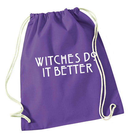 Witches do it better purple drawstring bag