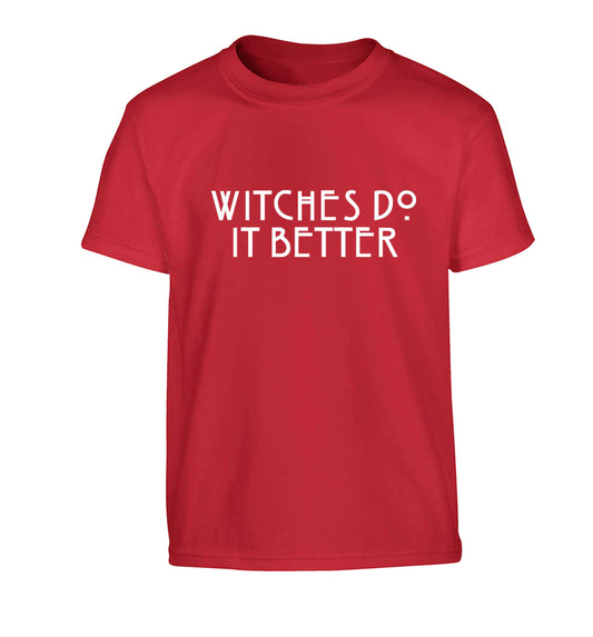Witches do it better Children's red Tshirt 12-13 Years