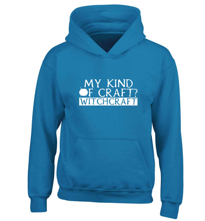 My king of craft? witchcraft  children's blue hoodie 12-13 Years