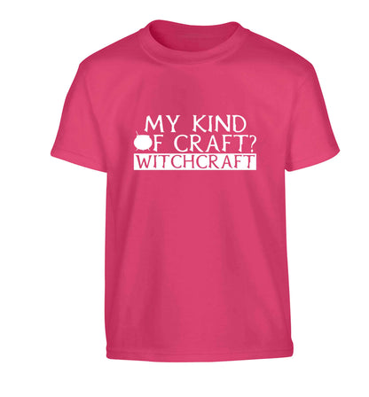 My king of craft? witchcraft  Children's pink Tshirt 12-13 Years