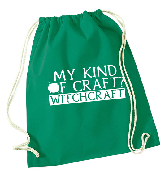 My king of craft? witchcraft  green drawstring bag
