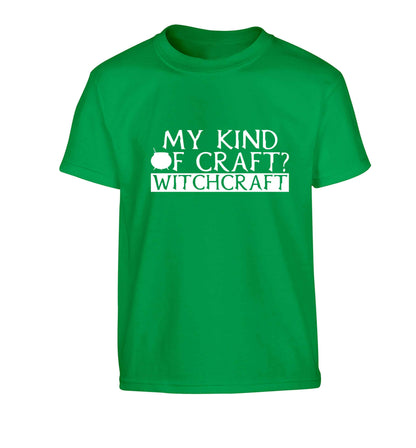 My king of craft? witchcraft  Children's green Tshirt 12-13 Years