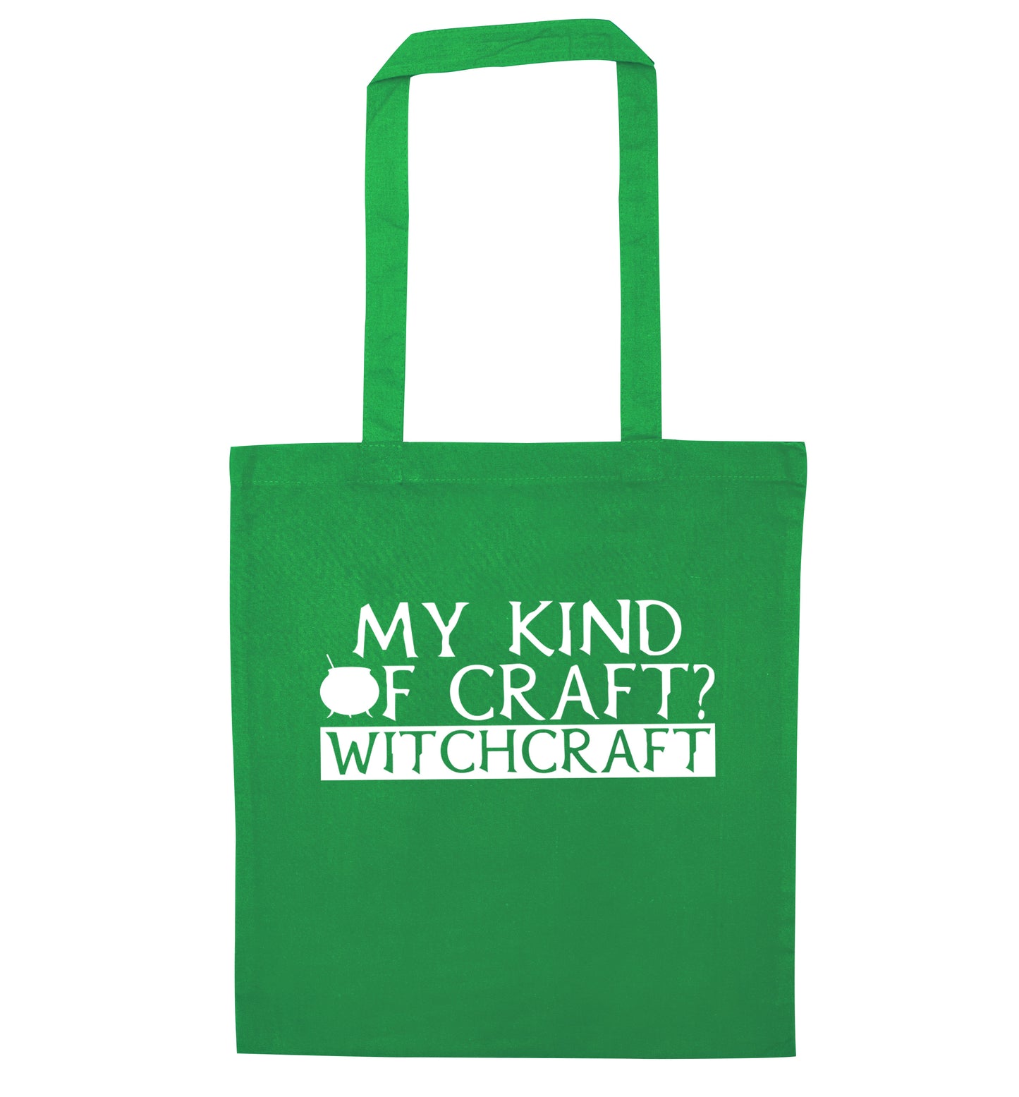 My favourite kind of craft? Witchcraft green tote bag