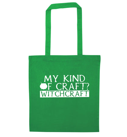 My favourite kind of craft? Witchcraft green tote bag
