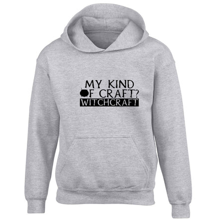 My king of craft? witchcraft  children's grey hoodie 12-13 Years