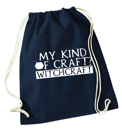 My king of craft? witchcraft  navy drawstring bag
