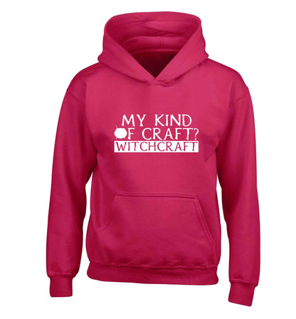 My king of craft? witchcraft  children's pink hoodie 12-13 Years