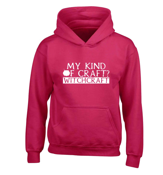 My king of craft? witchcraft  children's pink hoodie 12-13 Years