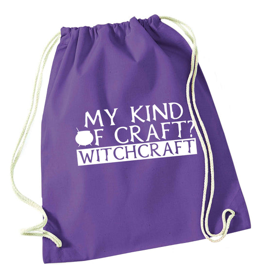 My king of craft? witchcraft  purple drawstring bag