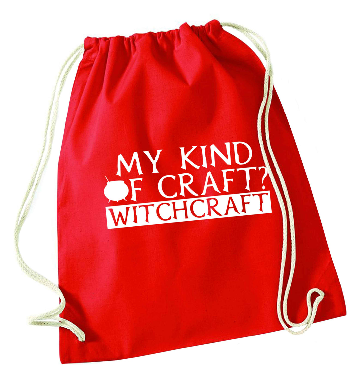 My king of craft? witchcraft  red drawstring bag 