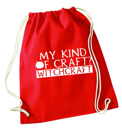 My king of craft? witchcraft  red drawstring bag 