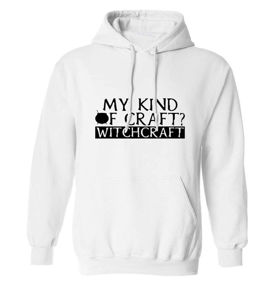 My king of craft? witchcraft  adults unisex white hoodie 2XL