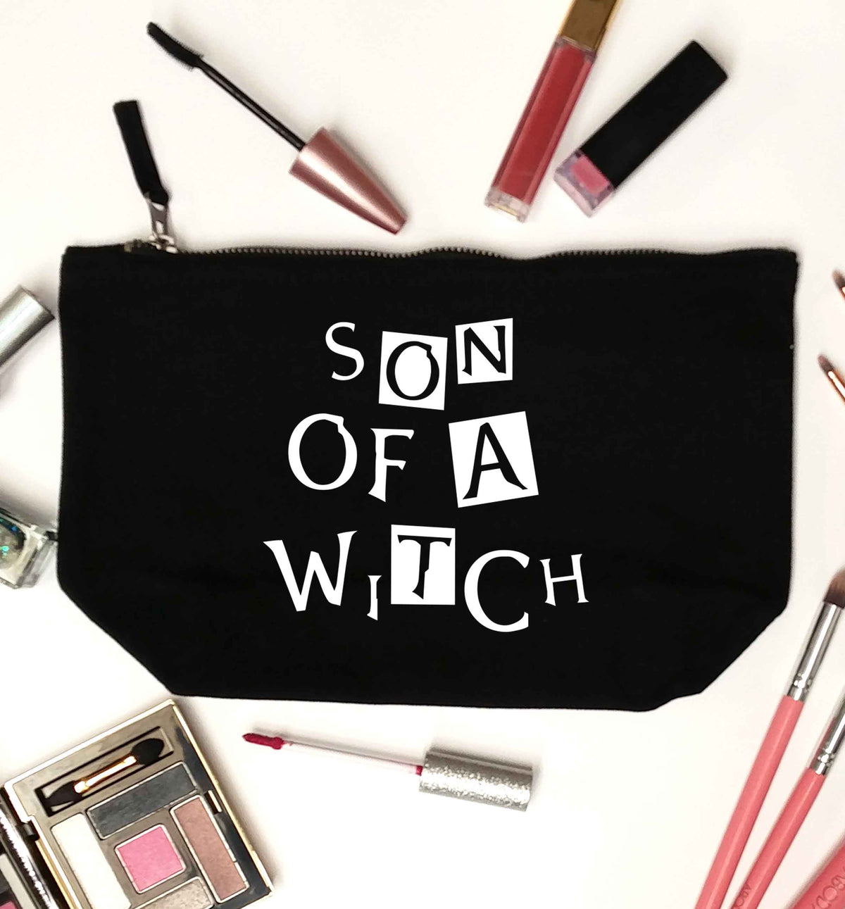 Son of a witch black makeup bag