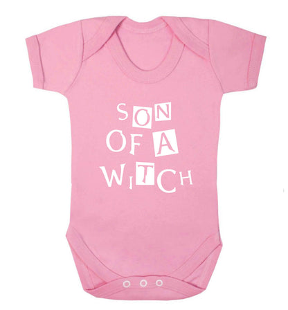 Son of a witch baby vest pale pink 18-24 months