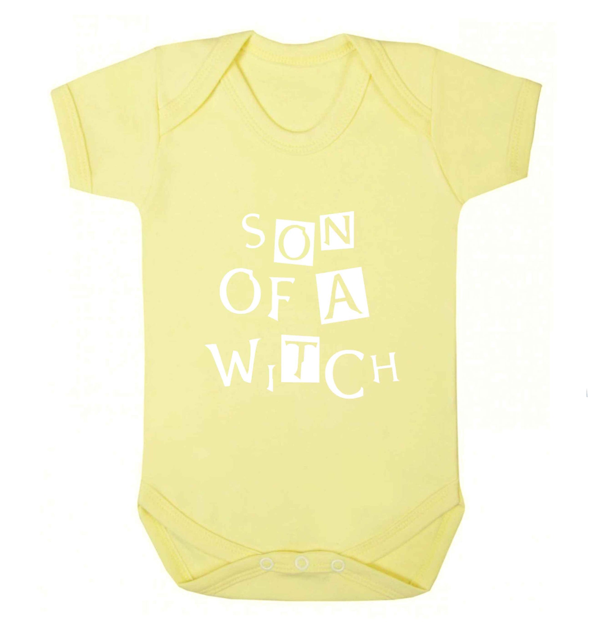 Son of a witch baby vest pale yellow 18-24 months