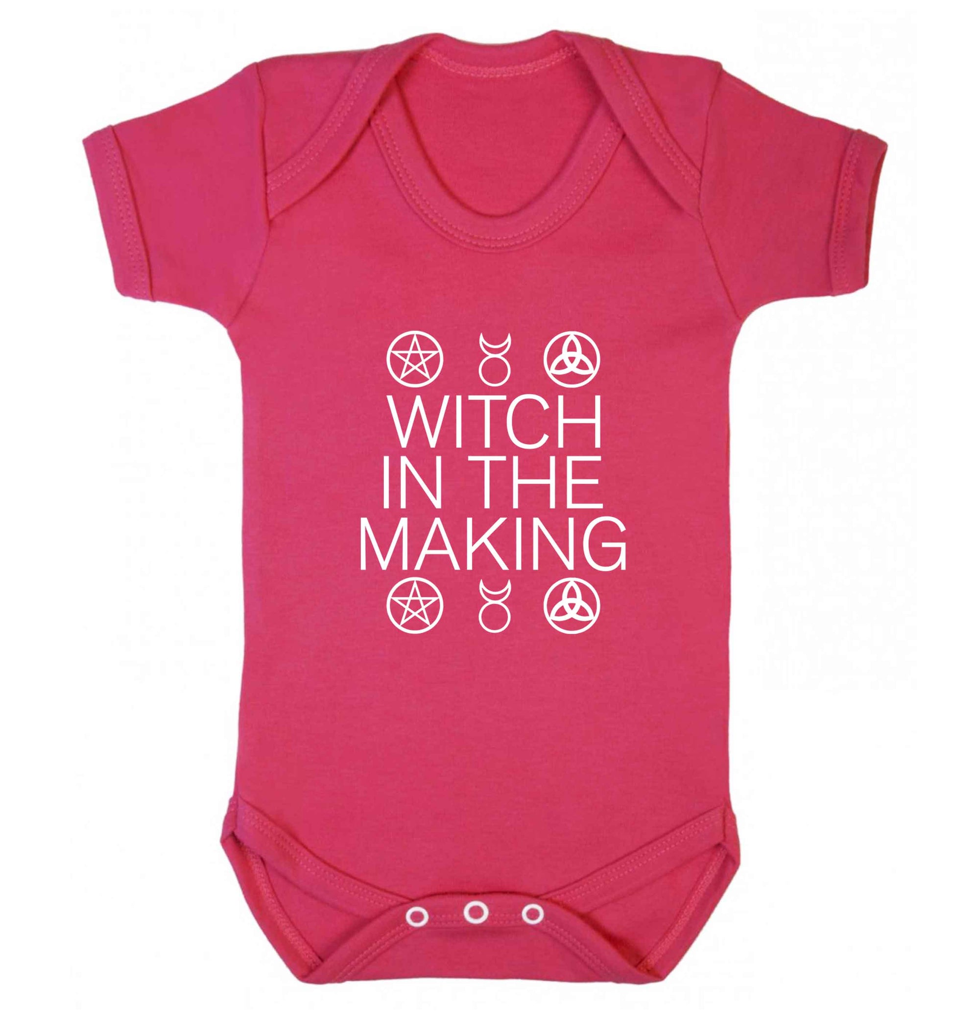 Witch in the making baby vest dark pink 18-24 months