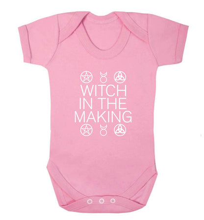 Witch in the making baby vest pale pink 18-24 months