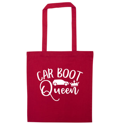 Carboot Queen red tote bag