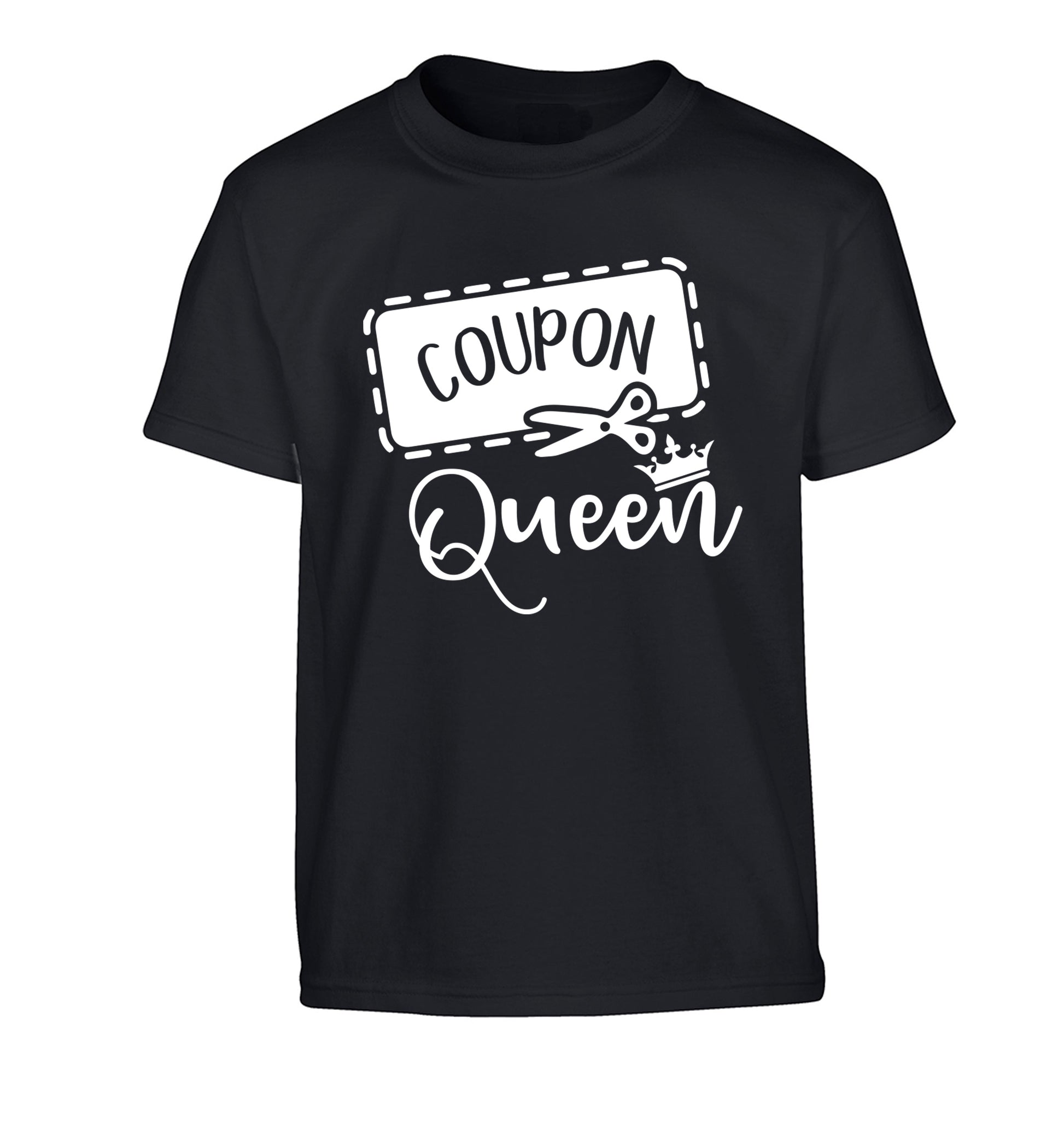 Coupon Queen Children's black Tshirt 12-13 Years